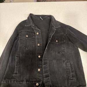 Washed Black Oversized Classic Denim Jacket